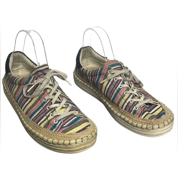Sam Edelman Kavi Stripes Canvas colorful sneaker size 8.5 - Picture 1 of 12